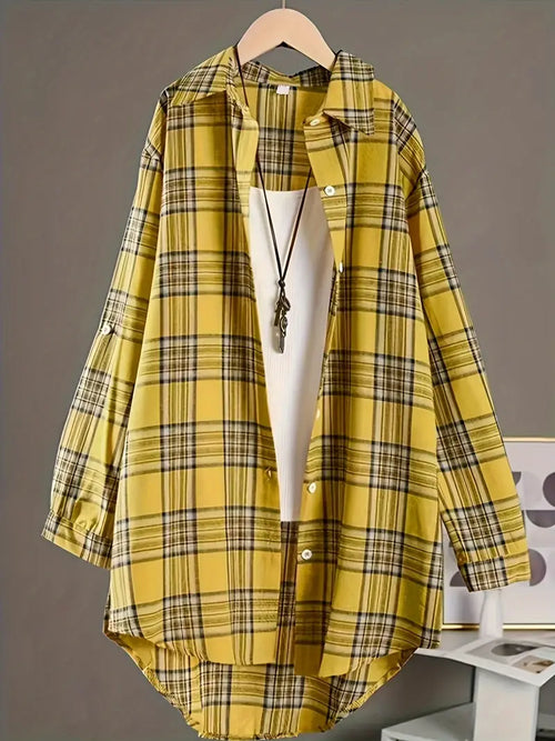 Zaina™- Plaid Print Shirt