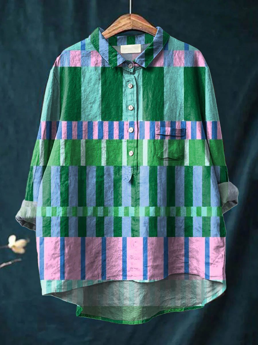 Amber™ Patchwork Linen Blouse