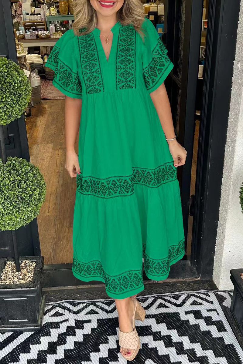 Cara™ Bohemian Embroidered Maxi Dress