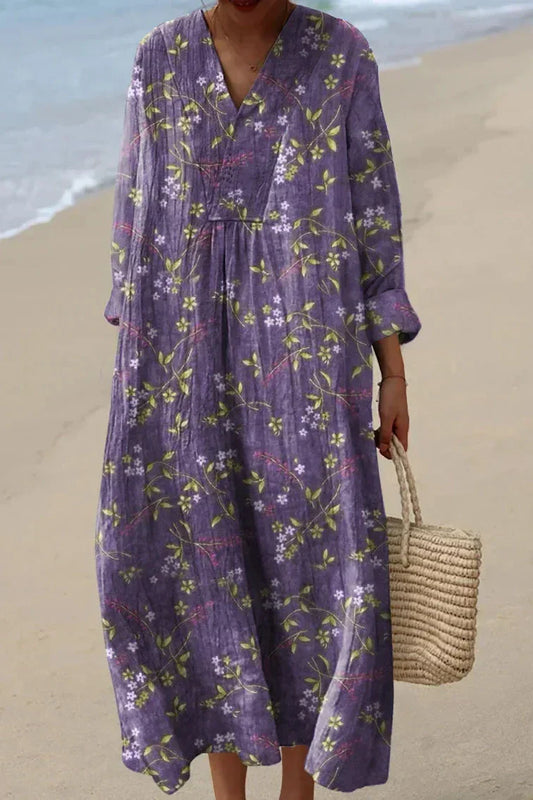 Lemia™ Floral V-Neck Dress