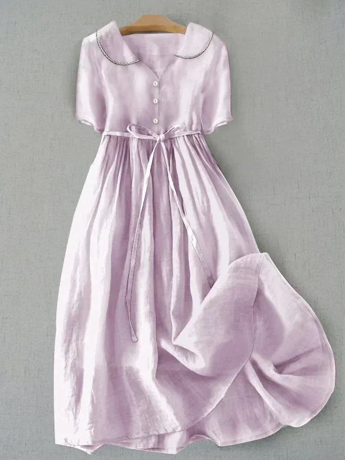Isla - Casual Collar Linen Dress