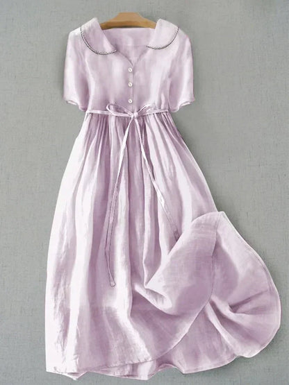 Isla - Casual Collar Linen Dress