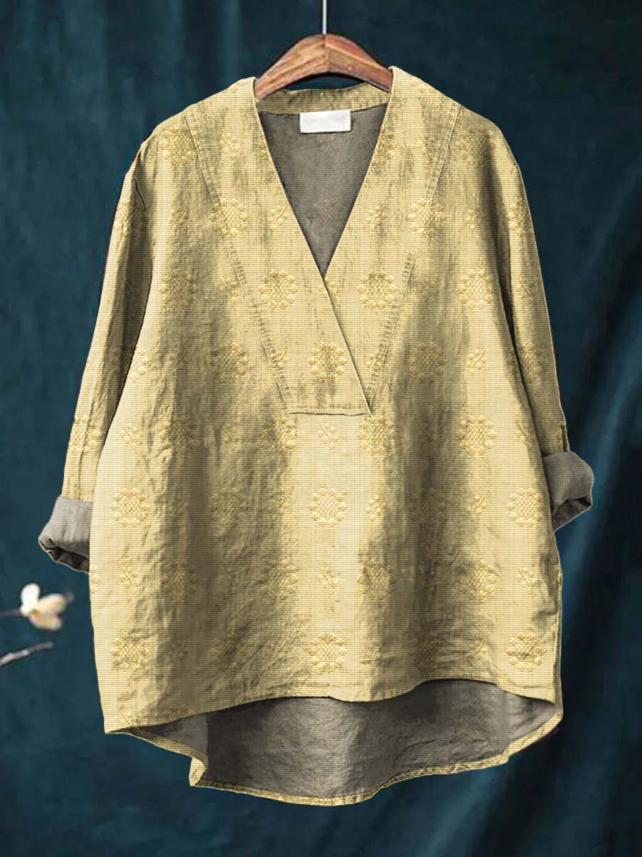 Cara™ Patterned Linen Blouse