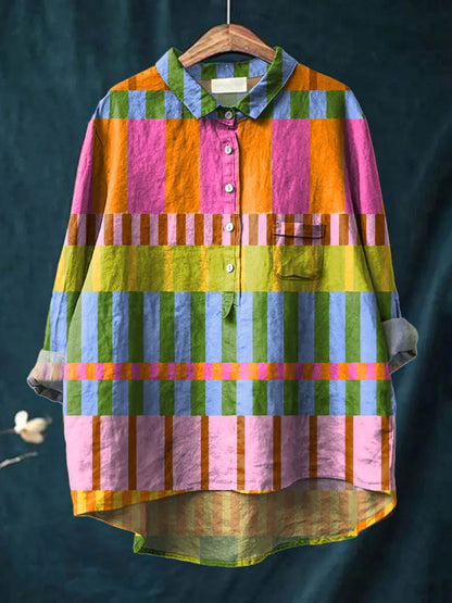 Amber™ Patchwork Linen Blouse