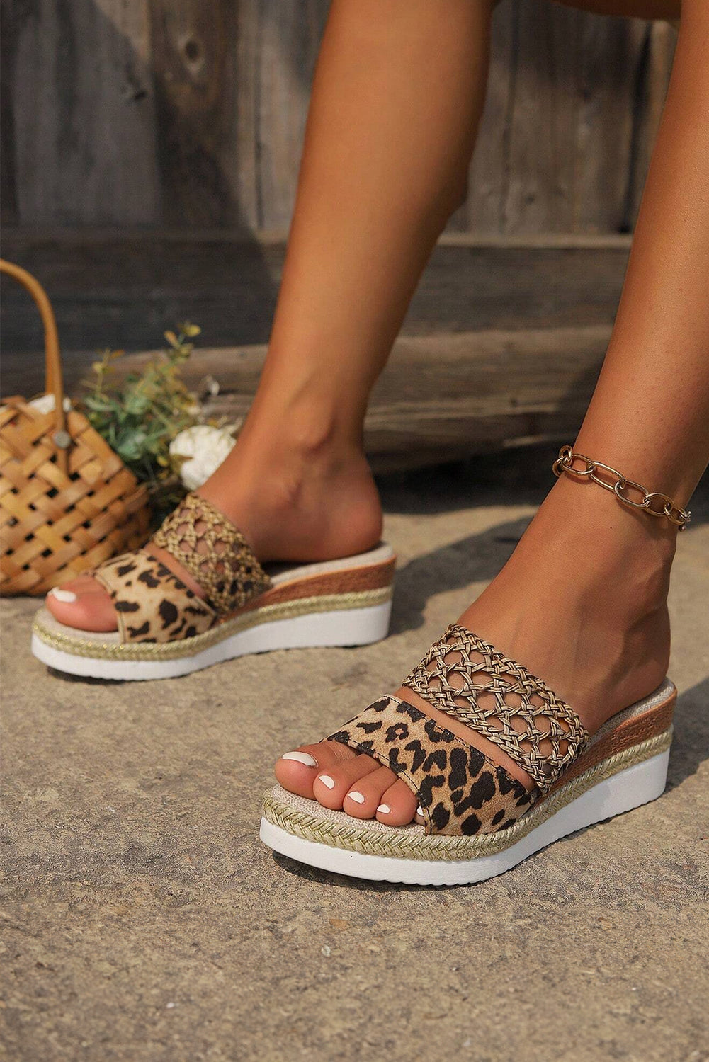 Nereida™ - Leopard Print Wedge Sandals