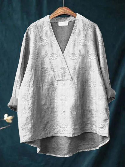 Cara™ Patterned Linen Blouse