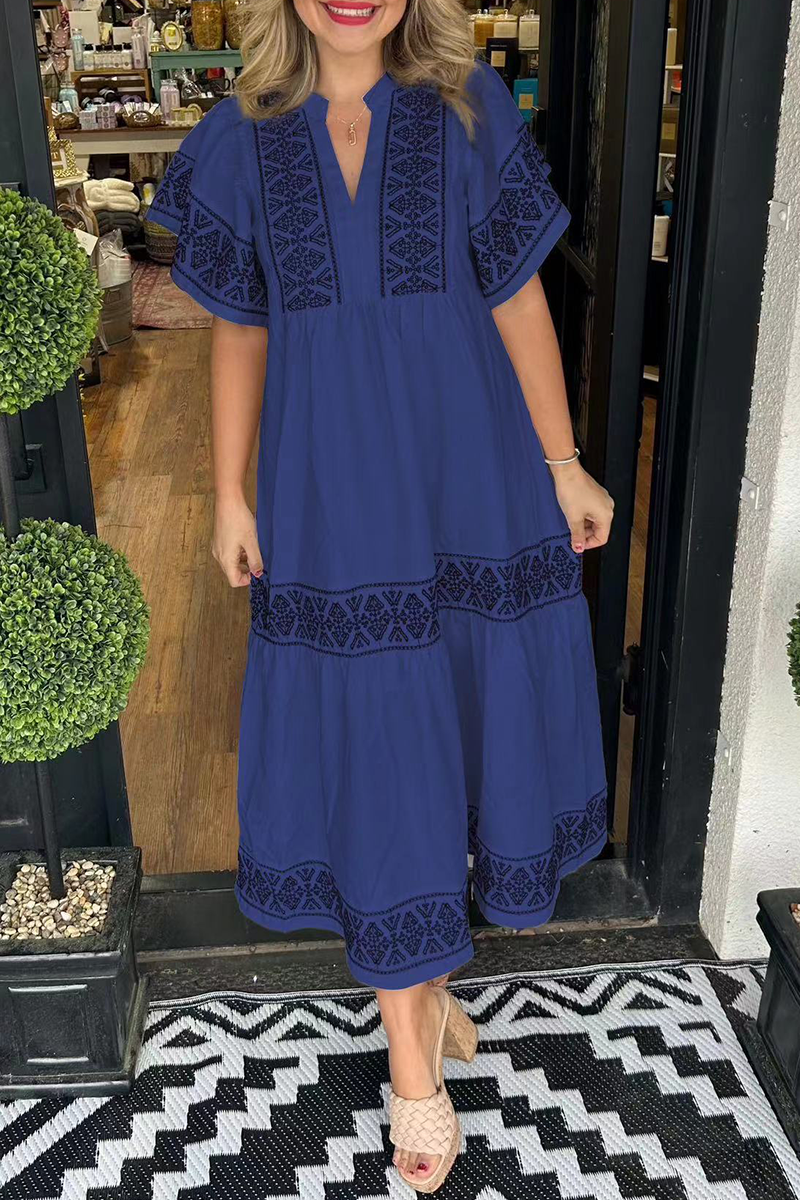 Cara™ Bohemian Embroidered Maxi Dress