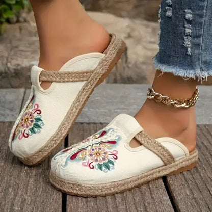 Kathy™ – Women’s Cotton Sandals with Floral Print