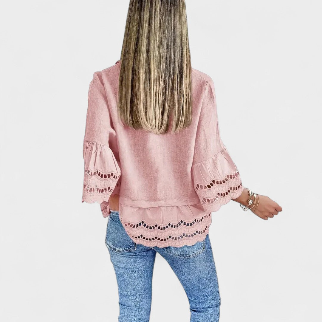 Sarie™ Embroidered Button-Up Shirt