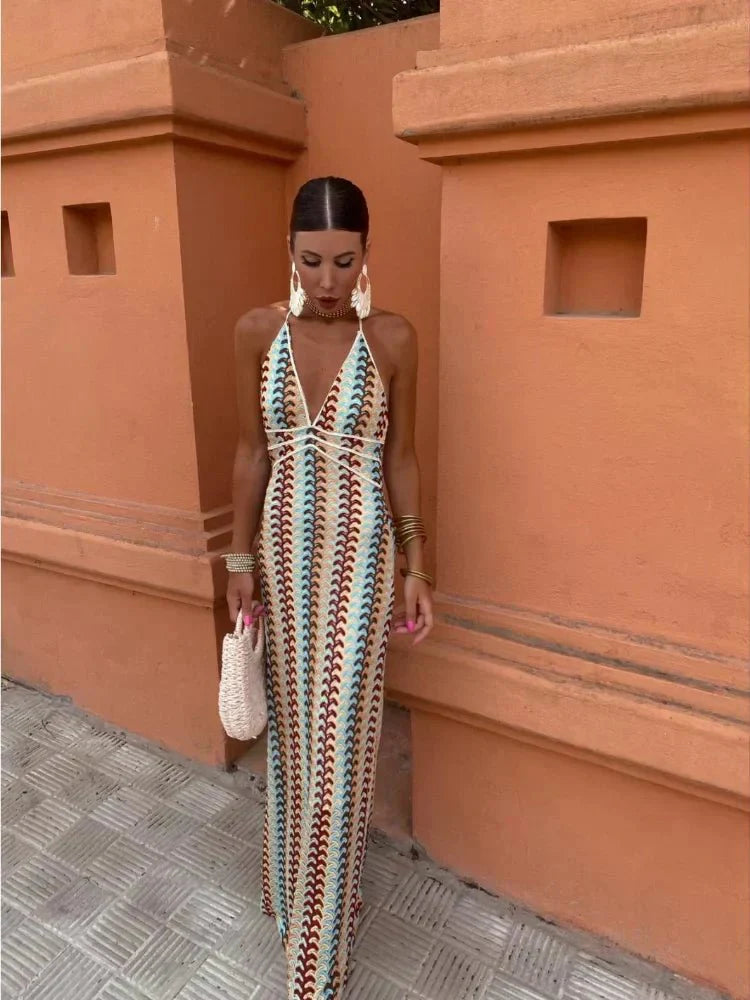 Lorena™ Boho Halter Maxi Dress