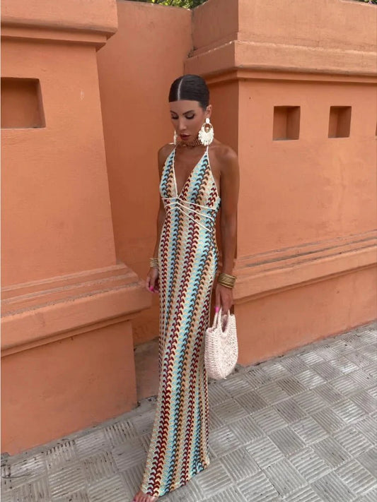 Lorena™ Boho Halter Maxi Dress