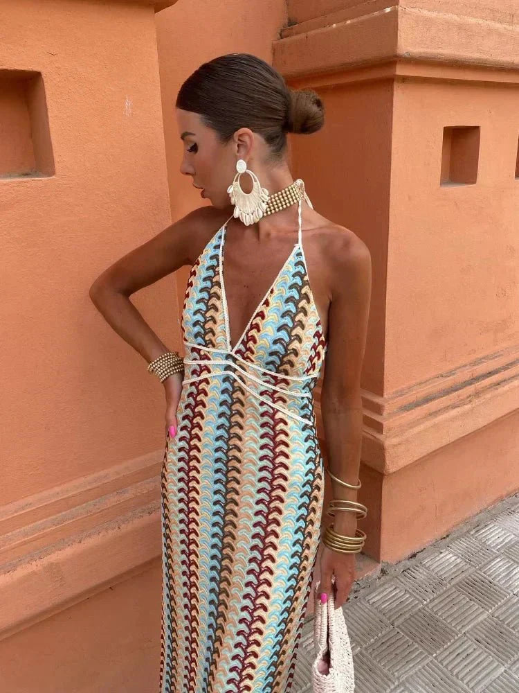 Lorena™ Boho Halter Maxi Dress