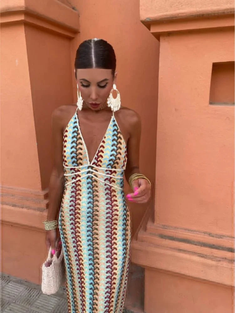 Lorena™ Boho Halter Maxi Dress