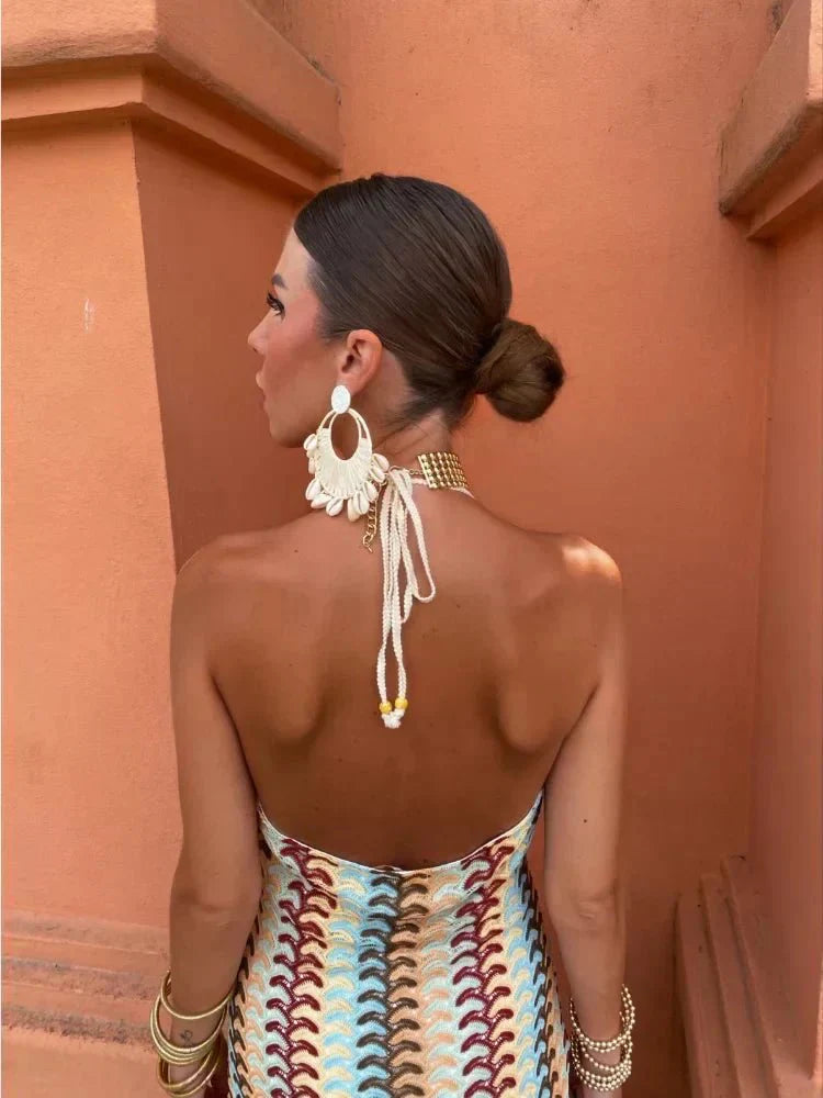 Lorena™ Boho Halter Maxi Dress