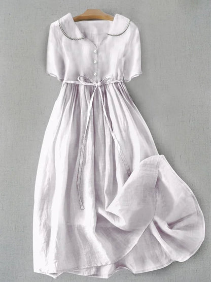 Isla - Casual Collar Linen Dress