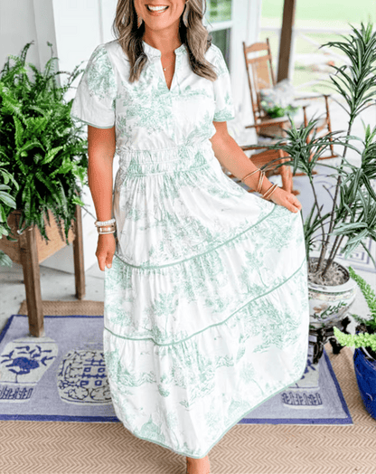 Isadora™ Elegant Printed Maxi Dress
