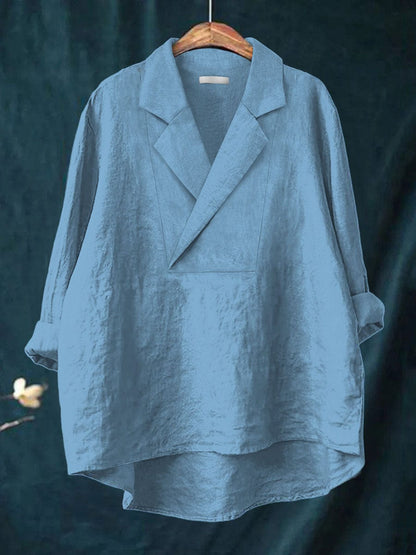 Kimberly™ Lapel Collar Linen Blouse