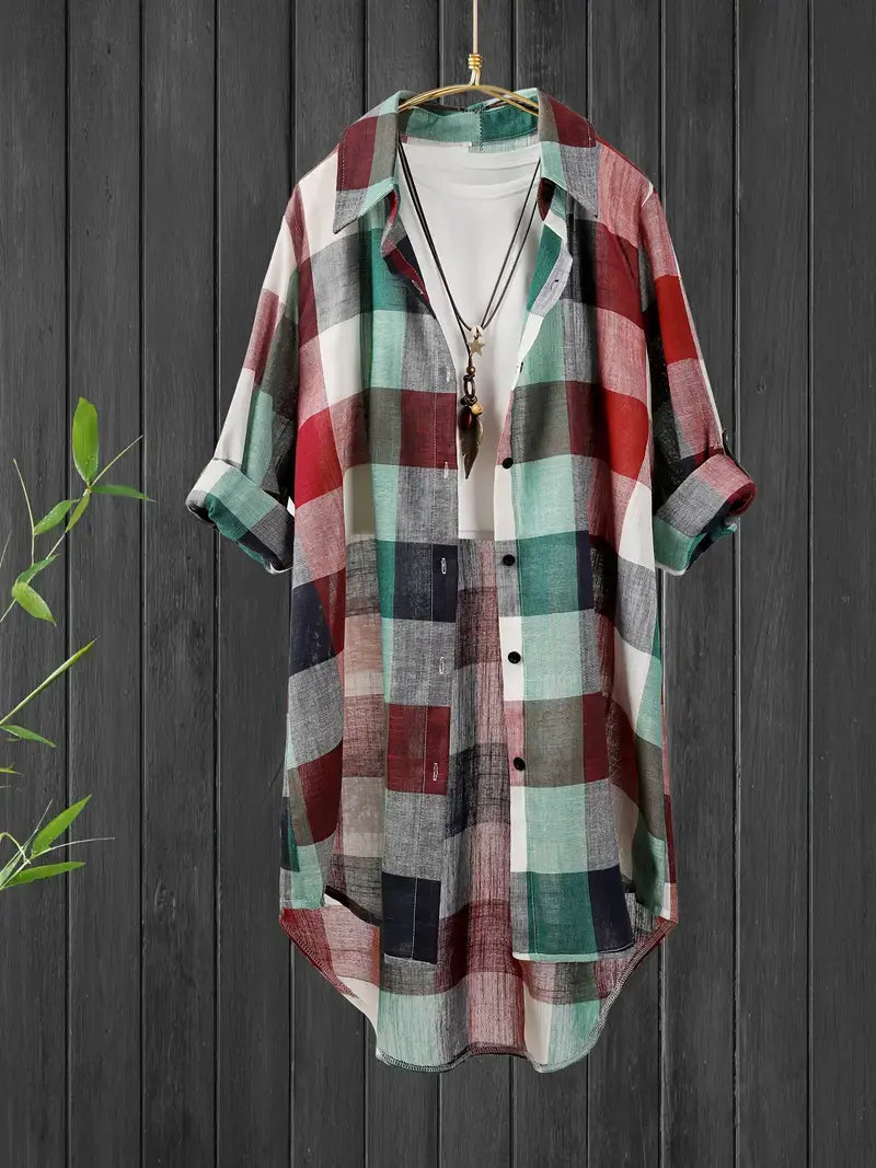 Ysobel™- Long Plaid Shirt