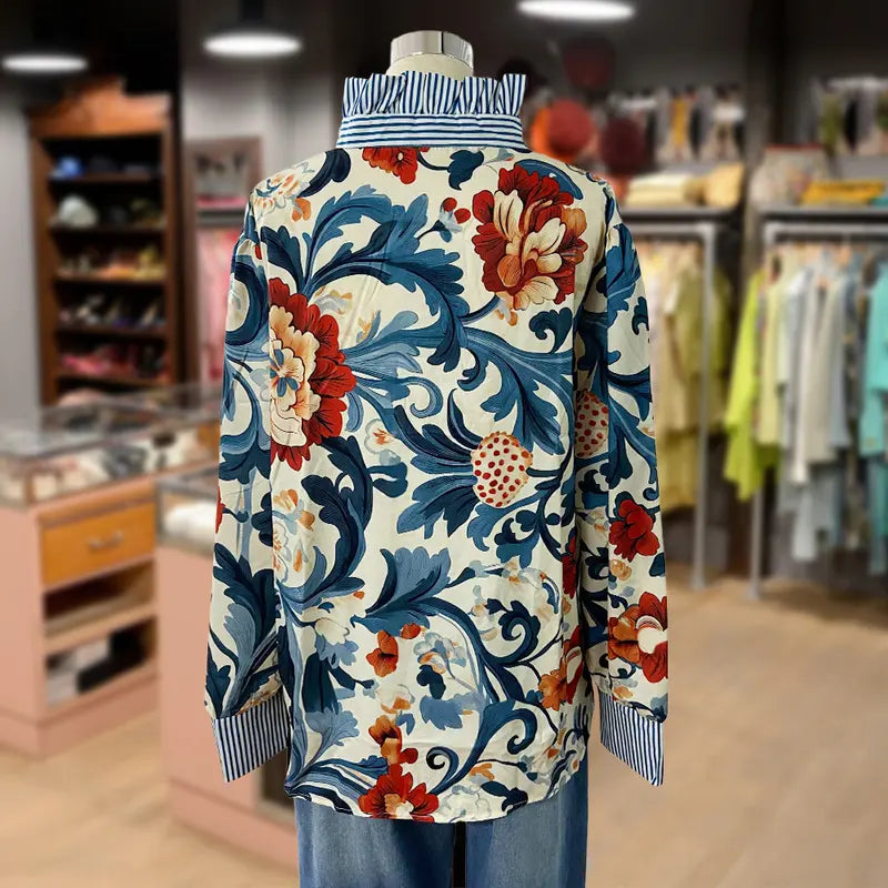 Charlot™ – Vintage floral blouse for women