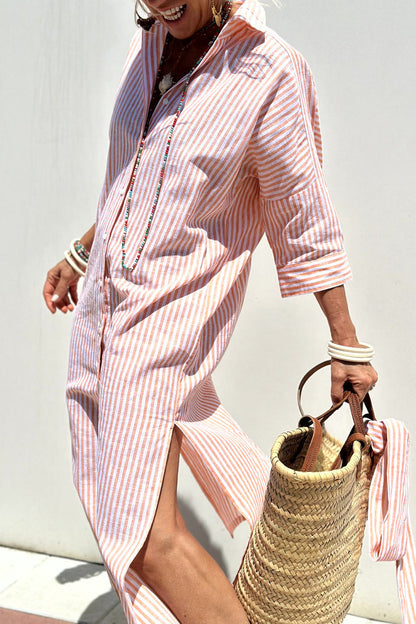 Rylin™ - Elegant striped shirt dress