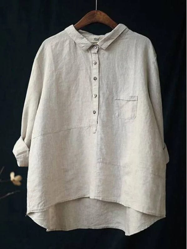 Elvie™ Buttoned Linen Blouse