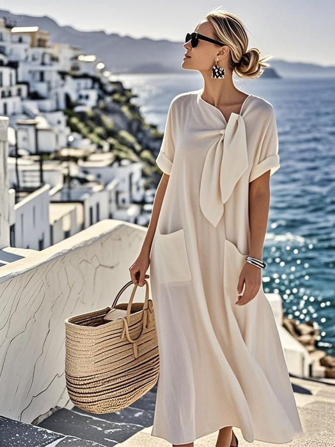 Zhia™ - Airy Linen Dress with Pockets