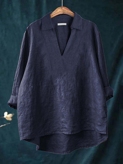 Claudina™ Linen V-Neck Blouse