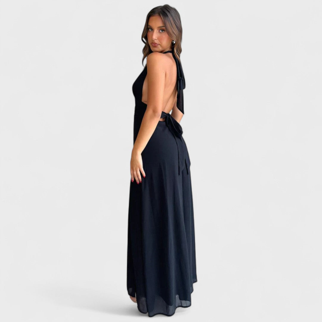 Fayzandra™ – Halter Neck Slit Dress