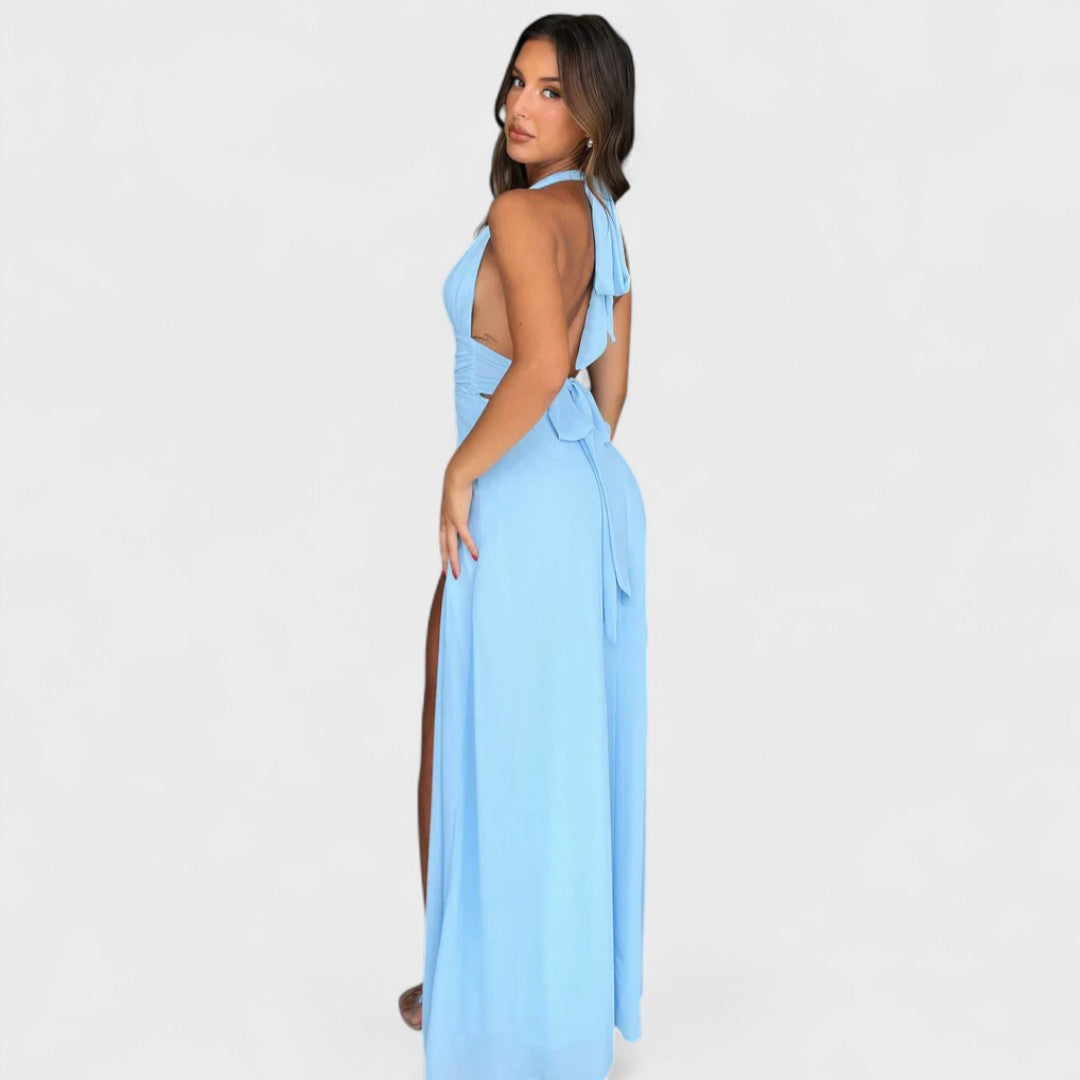Fayzandra™ – Halter Neck Slit Dress
