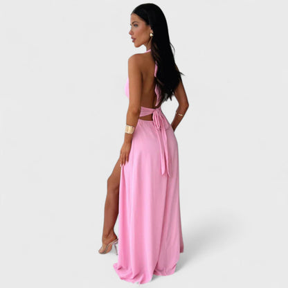 Fayzandra™ – Halter Neck Slit Dress