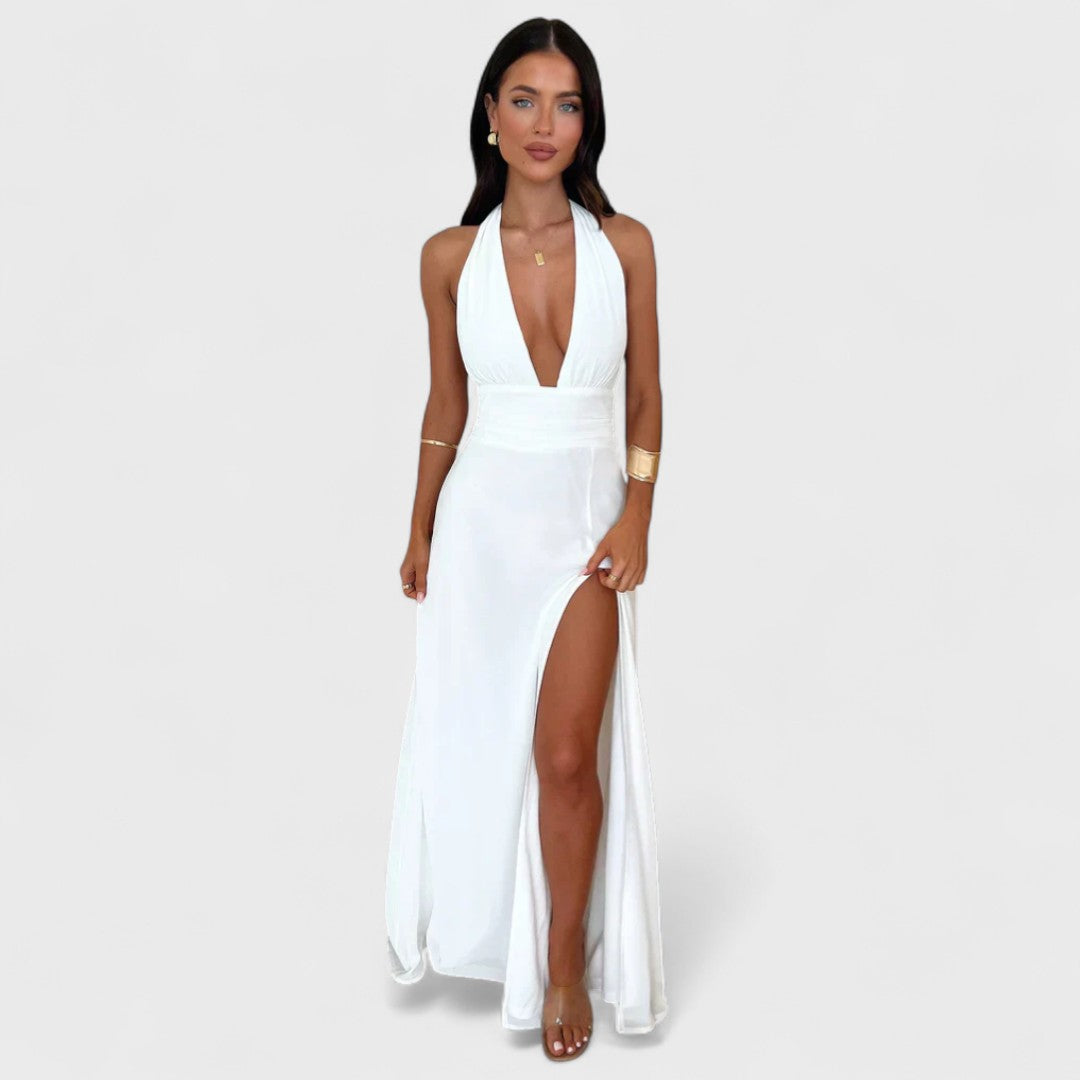 Fayzandra™ – Halter Neck Slit Dress