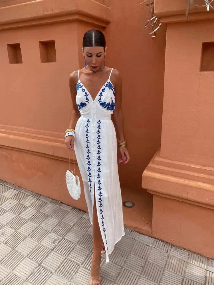 Evelina™ Embroidered Maxi Dress