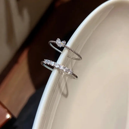 Fine Heart-Shaped Ring Set | Together Against Breast Cancer