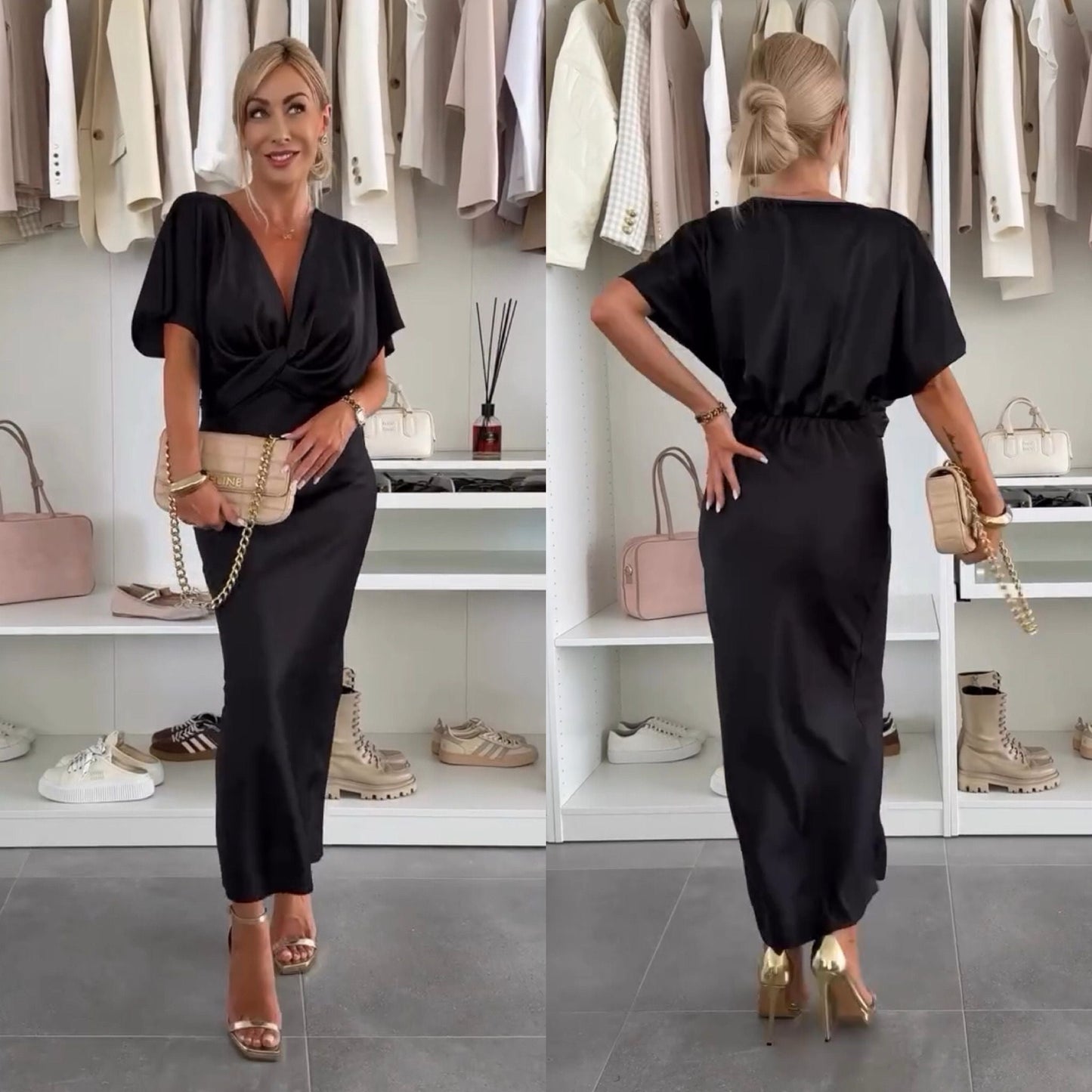 Luciana™ Satin Midi Dress