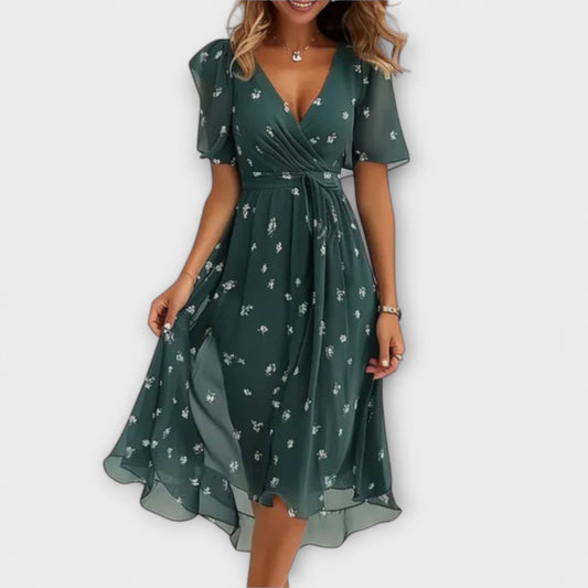 Zinnia™ - Ruffle Sleeve Belted Dress