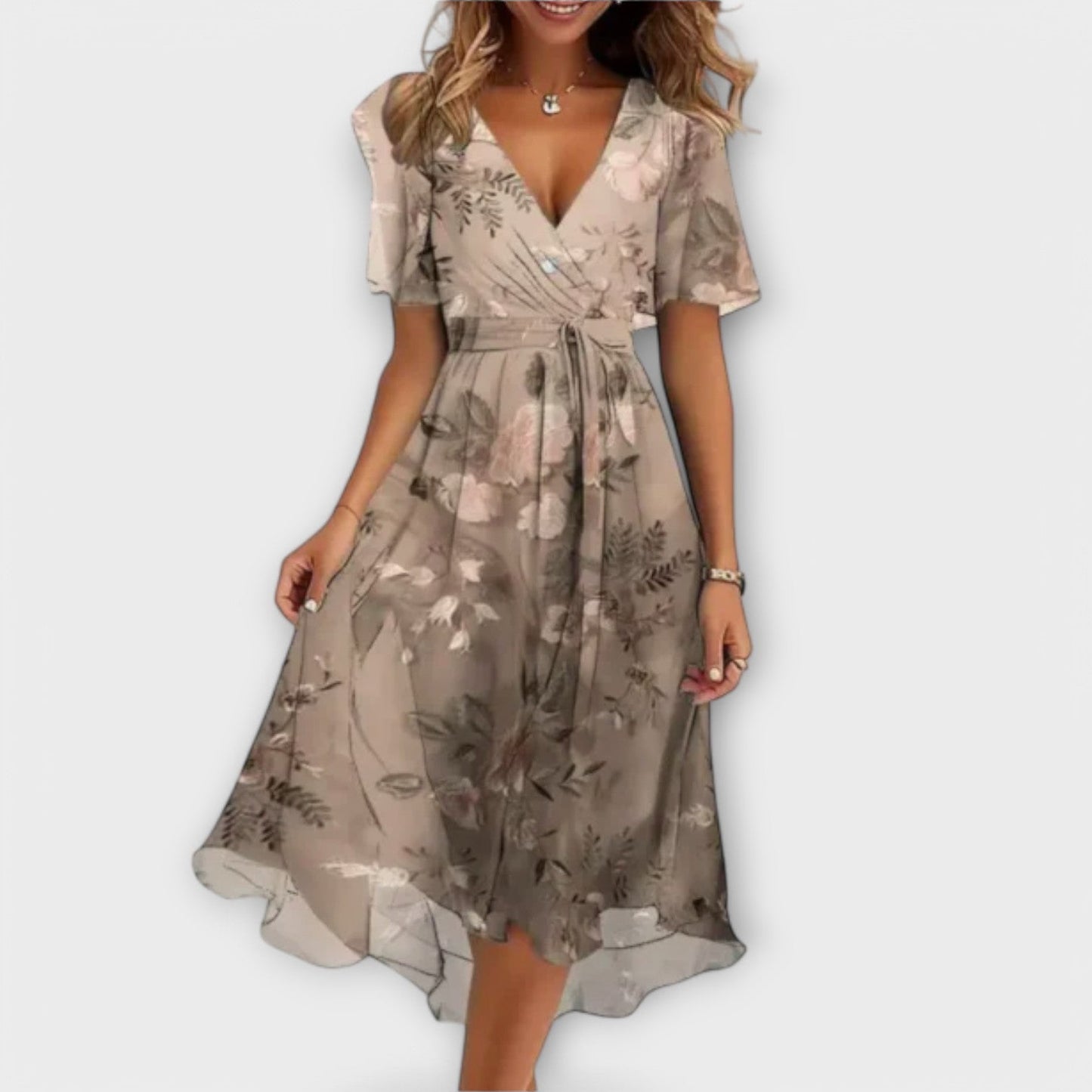 Zinnia™ - Ruffle Sleeve Belted Dress