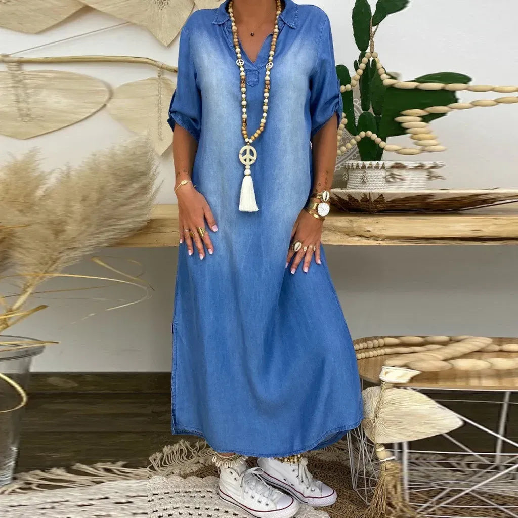 Hilda™ – Denim Maxi Dress