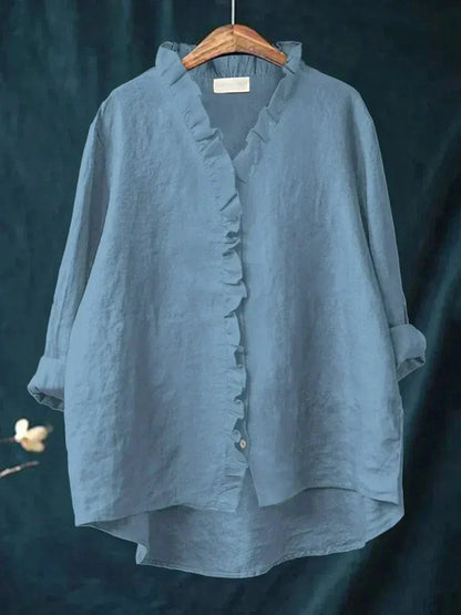Eline™ Ruffled Linen Blouse