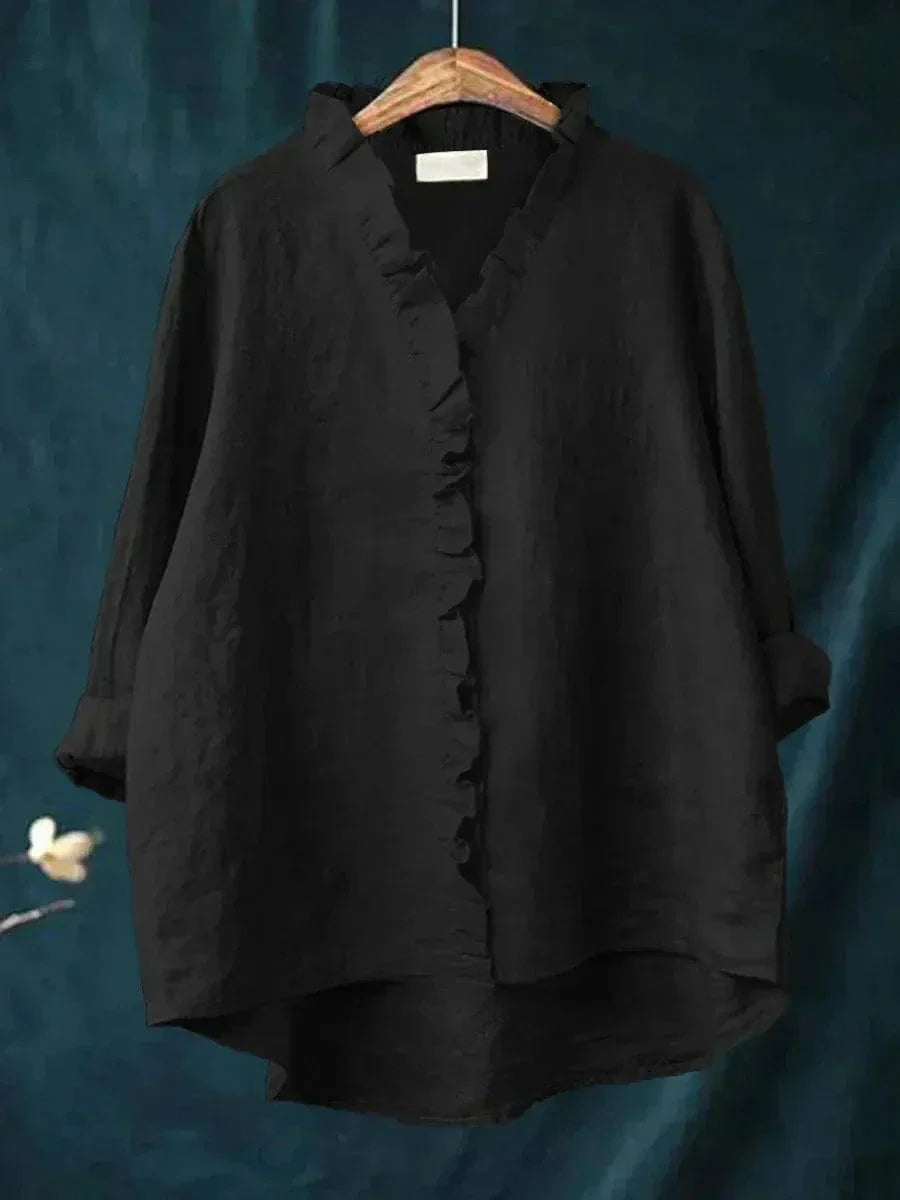 Eline™ Ruffled Linen Blouse