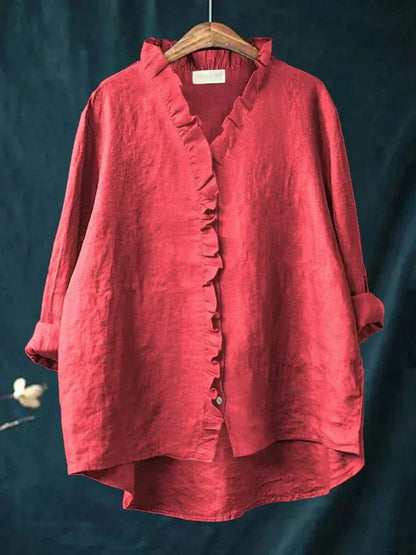 Eline™ Ruffled Linen Blouse