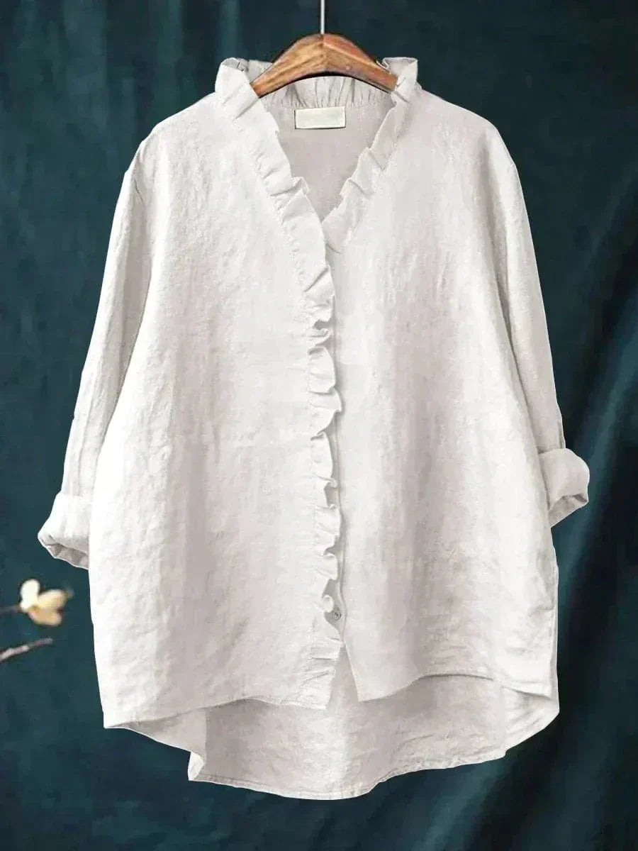 Eline™ Ruffled Linen Blouse
