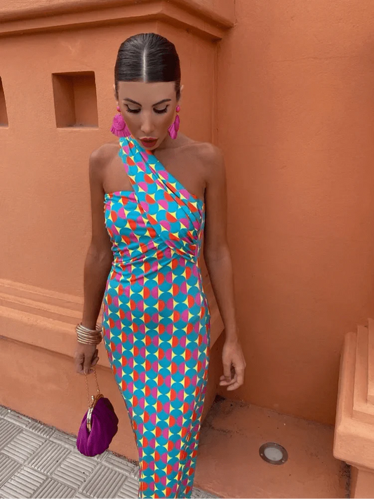 Kelly™ One-Shoulder Printed Dress