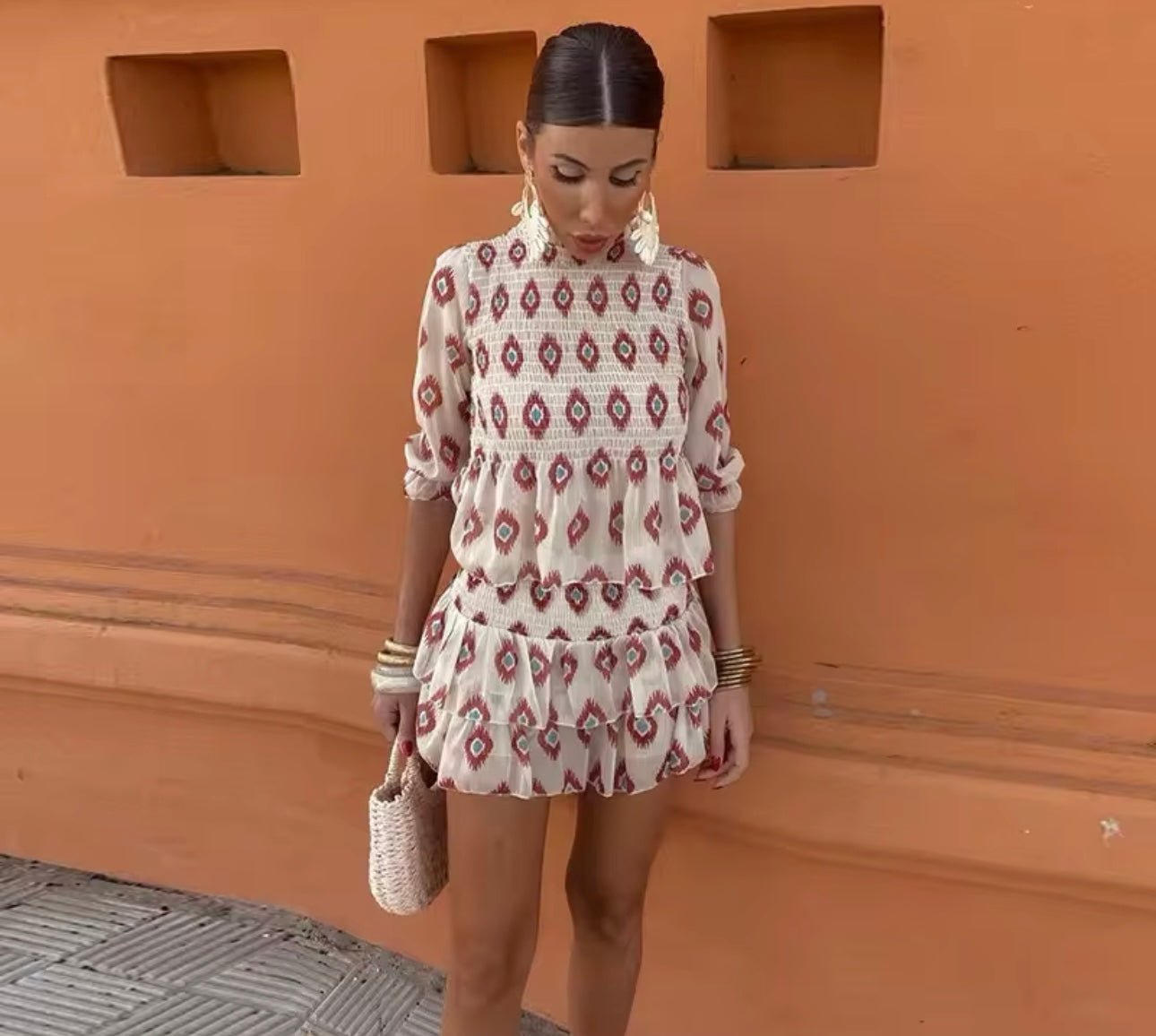 Selene™ Smocked Boho Mini Dress