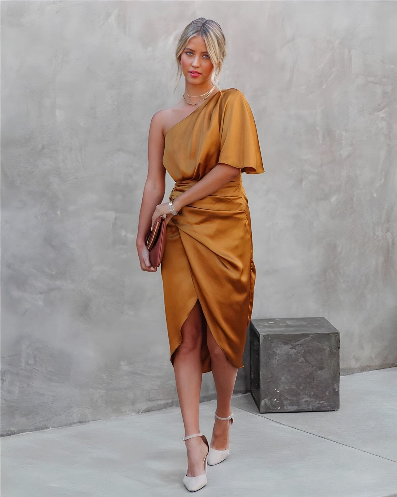 Dhalia™ – Satin One-Shoulder Dress