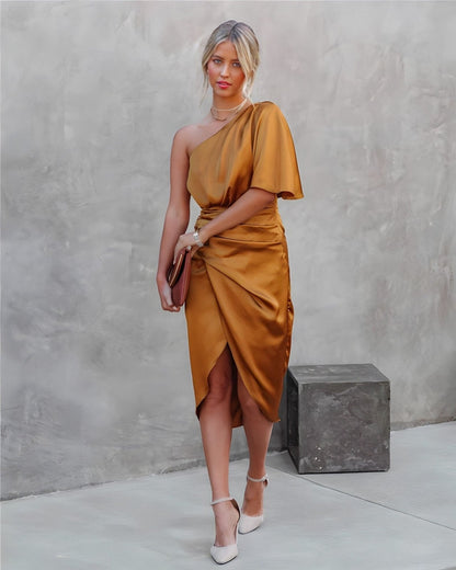 Dhalia™ – Satin One-Shoulder Dress