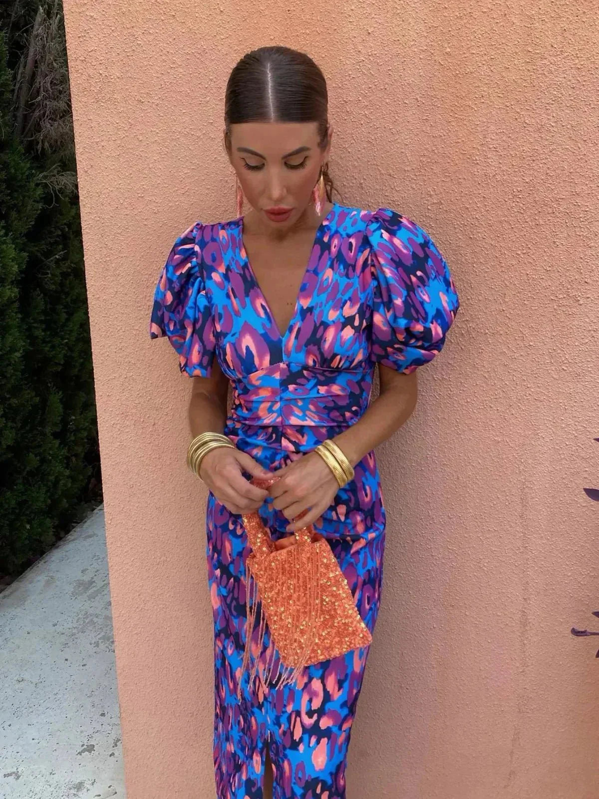 Maribelle™ Vibrant Puff Sleeve Dress