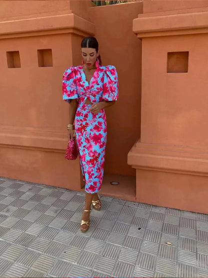 Maribelle™ Vibrant Puff Sleeve Dress