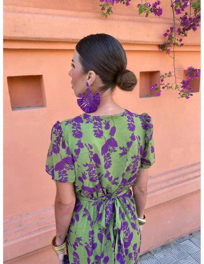 Leontine™ Elegant Floral Wrap Dress