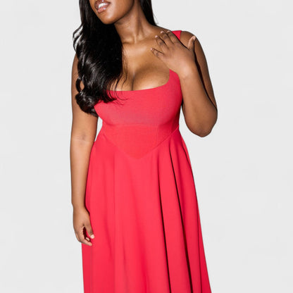 Delyzanne™ – Classic White Midi Dress