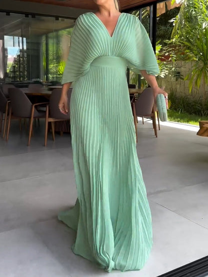 Channel™ Pleated Elegant Maxi Dress